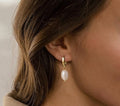 Baroque Freshwater Pearl Drop Huggies