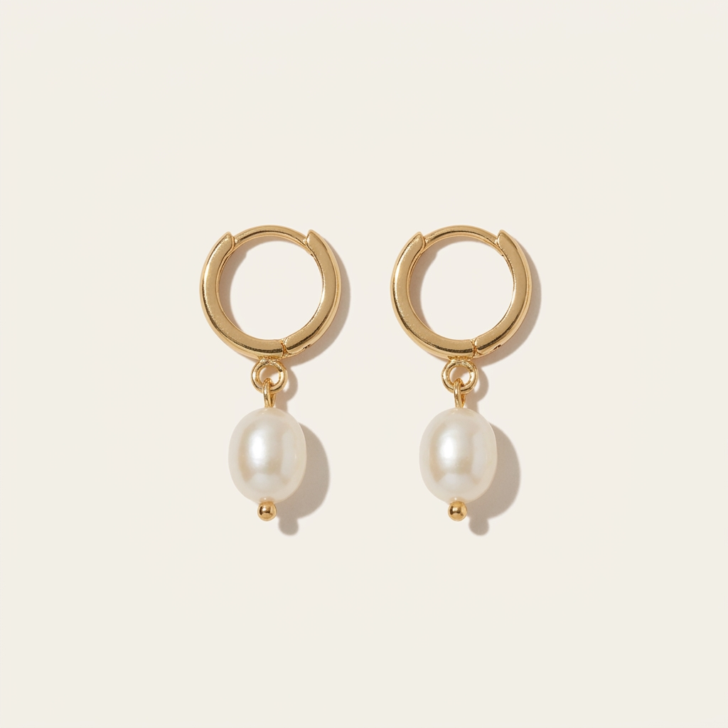 Baroque Freshwater Pearl Drop Huggies