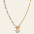 Heart T-Bar Pendant Necklace