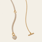 Heart T-Bar Pendant Necklace