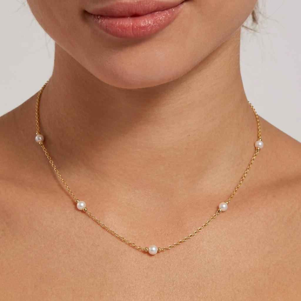 Freshwater Pearl Station Necklace
